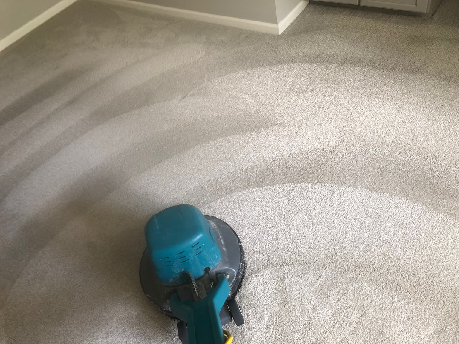 Bright bedroom with freshly cleaned, fast-drying carpet